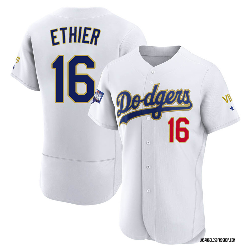 Andre Ethier Men s Los Angeles Dodgers 2021 Gold Program Player Jersey White Gold Authentic