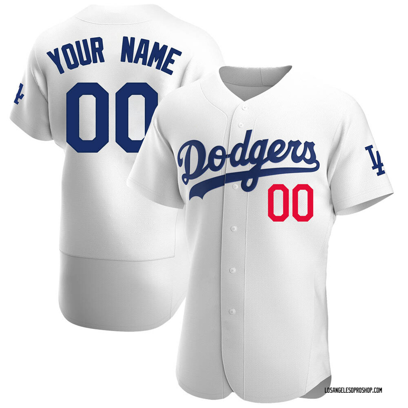 Custom Men's Los Angeles Dodgers Home Official Jersey White Authentic