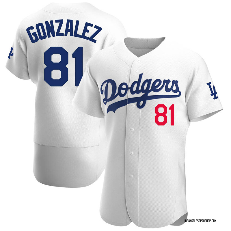 Victor Gonzalez Men's Los Angeles Dodgers Home Official Jersey - White Authentic